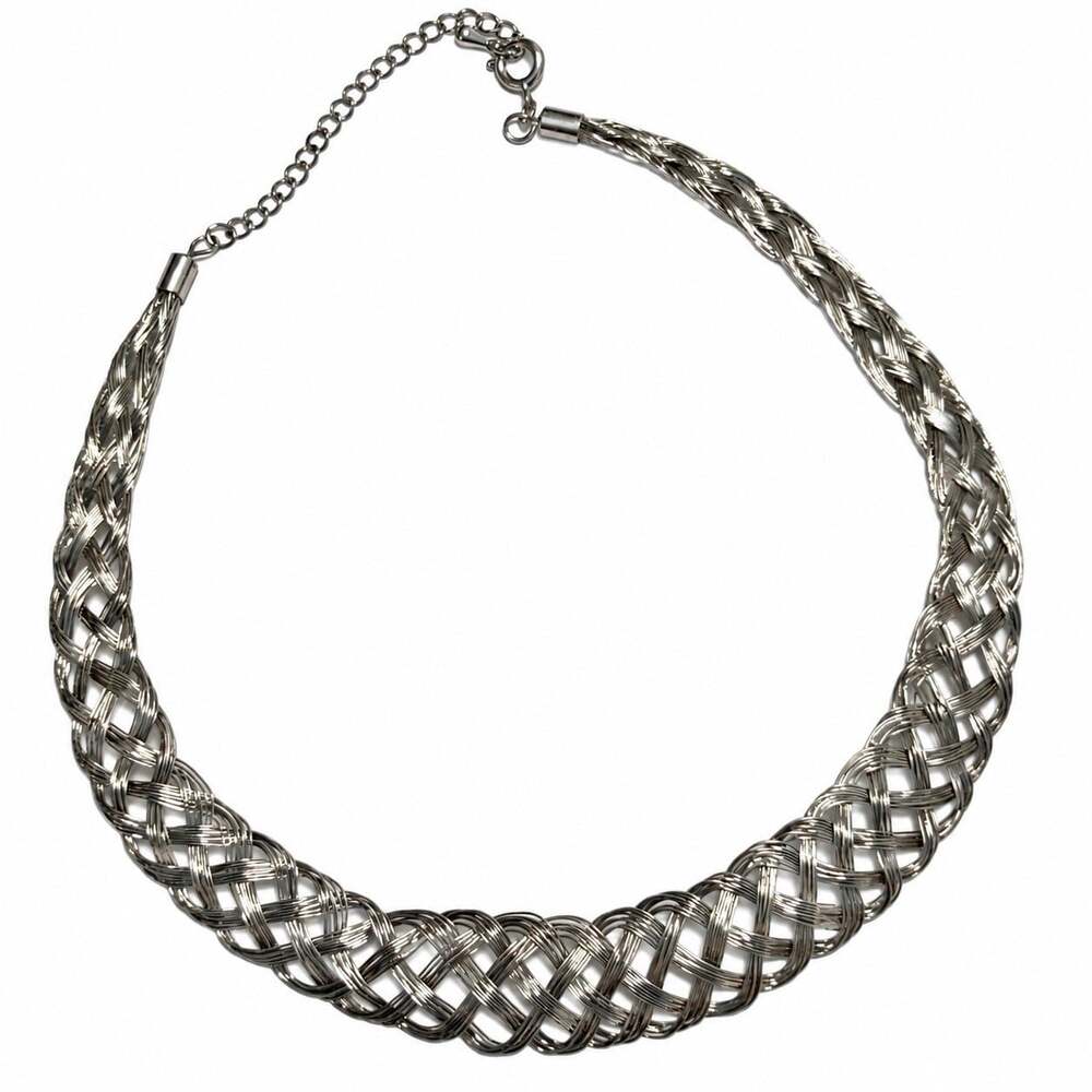 Vintage Silverplated Wire Celtic Knot Choker Necklace